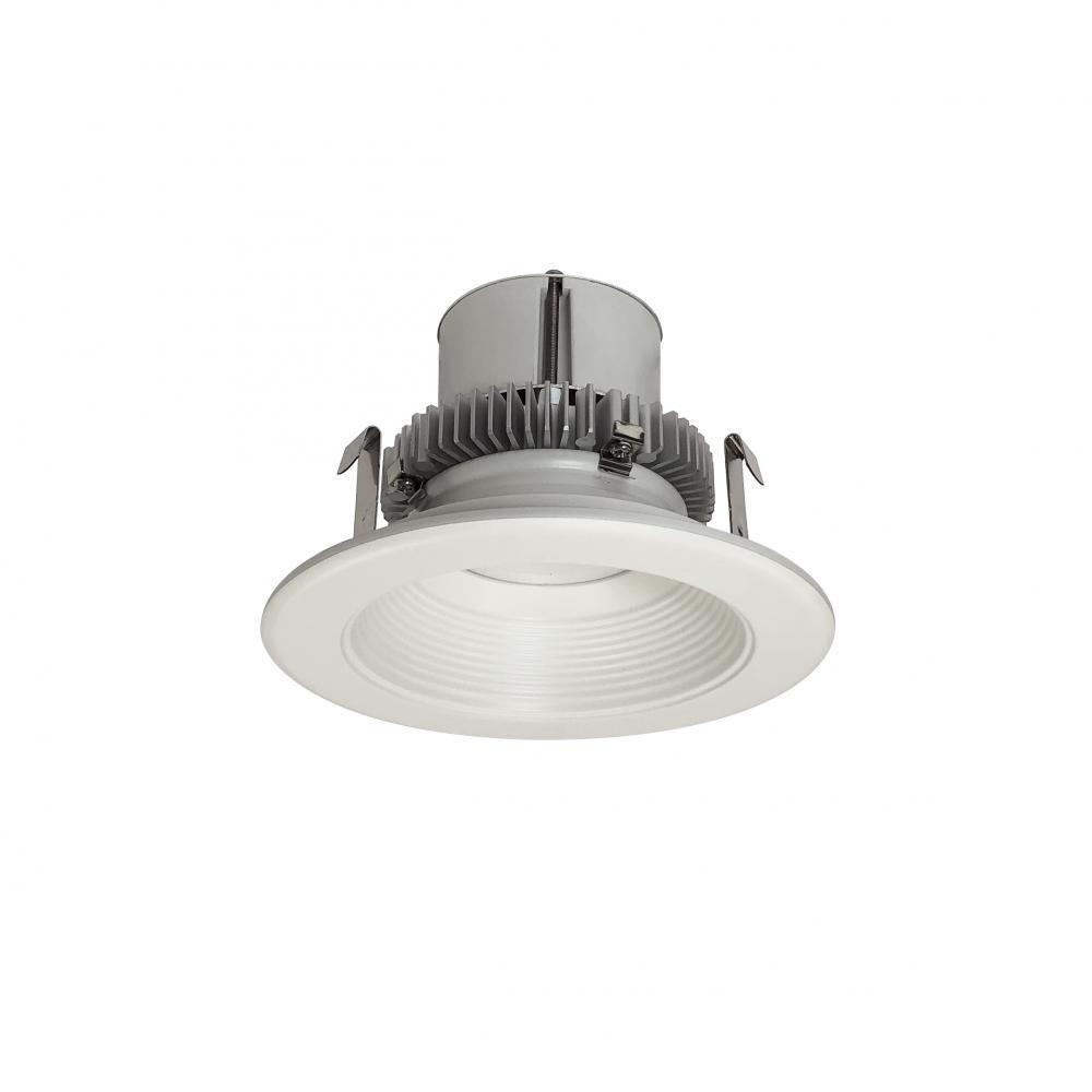 4" Cobalt Click Round Retrofit Baffle, 750lm / 10W, 3500K, White Baffle / White Flange