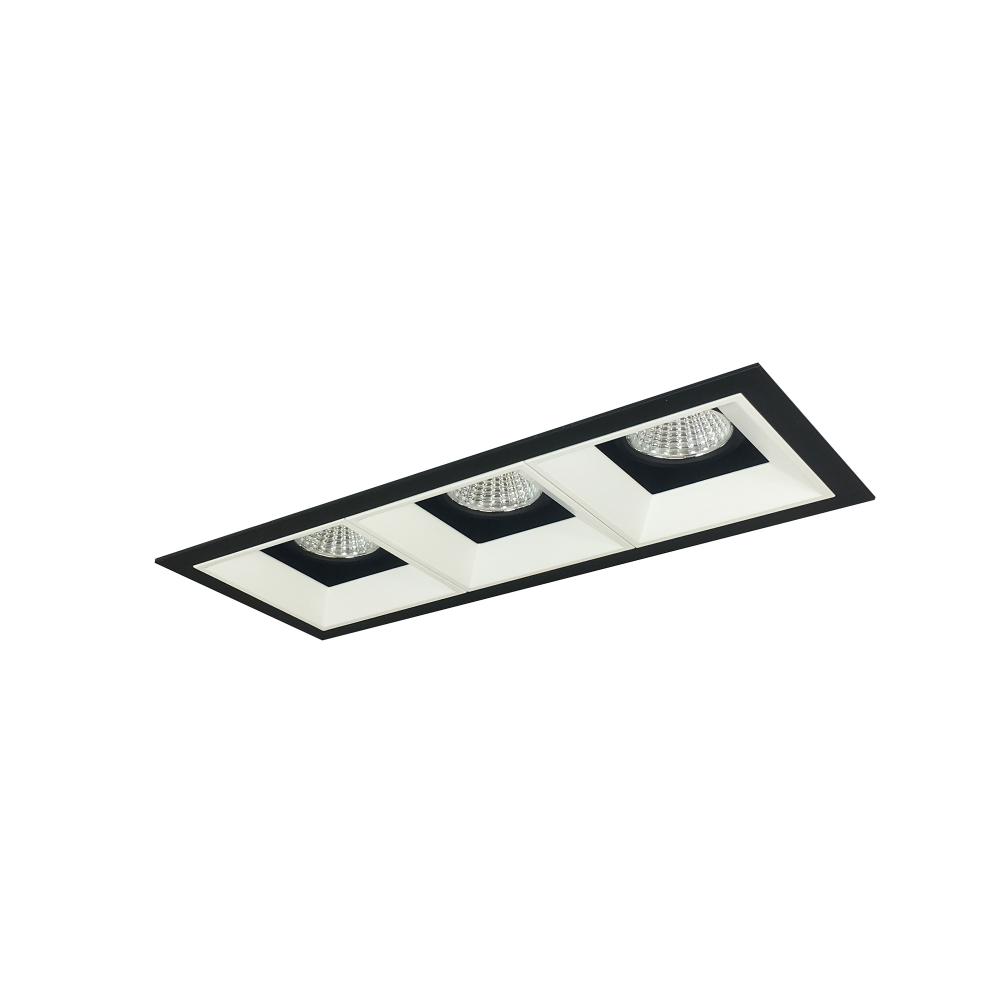 Iolite MLS 3-Head Trim Set, Black Flange, 5000K, 1000lm, Black/MPW Fixed Downlt./Adj. Gimbal Trims