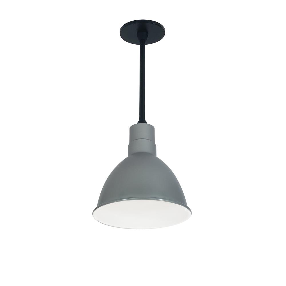 8" RLM 72" Stem Mounted LED Shade, 2200lm, 3000K, Gun Metal/White, 120V 0-10V/Triac/ELV &