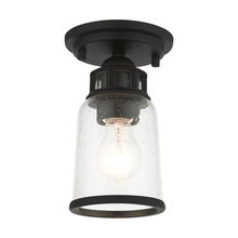Livex Lighting 45501-04 - 1 Lt Black Flush Mount