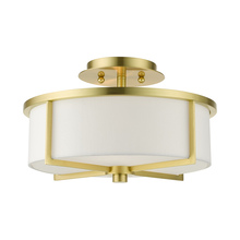 Livex Lighting 51073-12 - 2 Lt Satin Brass  Semi Flush