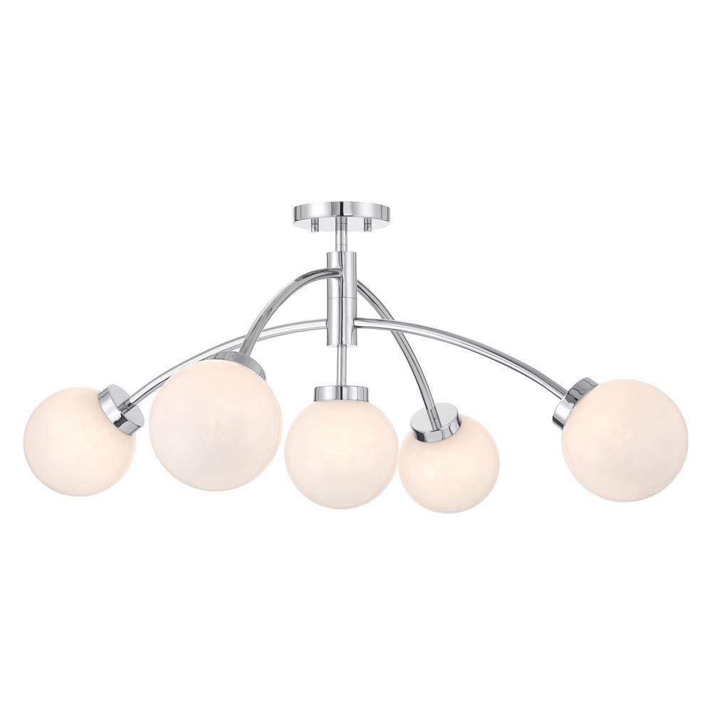 Redfield 5-Light Semi-Flush in Chrome