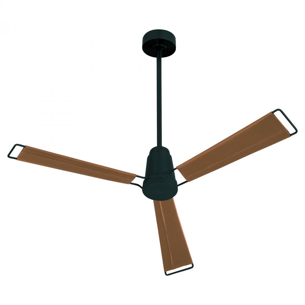 Zephyr 60" Ceiling Fan Matte Black - Saddle Leather