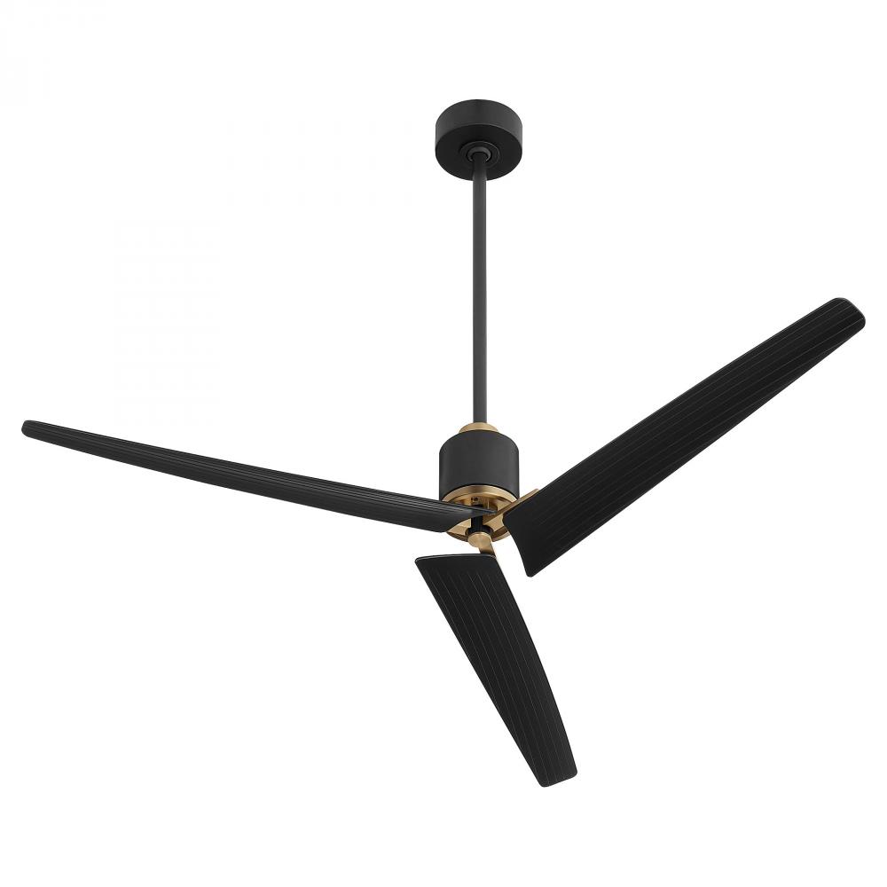 Buran 58" Ceiling Fan Black - Aged Brass