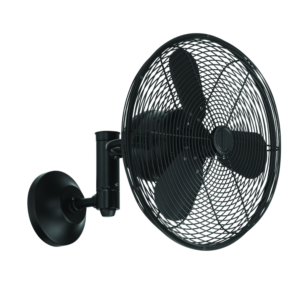 14" Rotating Cage Ceiling Fan w/Swivel Arm, Damp Rated