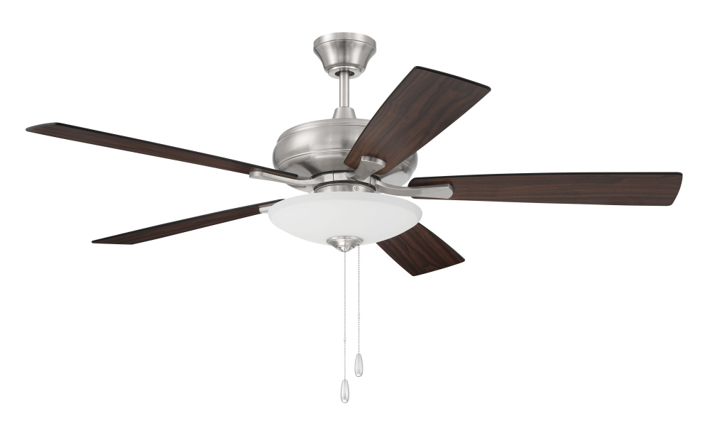 52" Ceiling Fan w/Blades, White Low Profile LED Light Kit