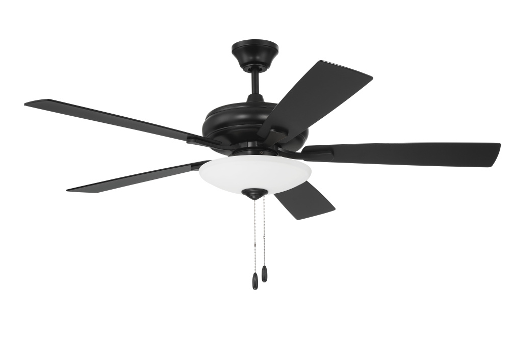 52" Ceiling Fan w/Blades, White Low Profile LED Light Kit