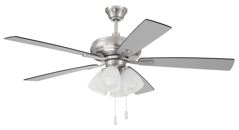 52" Ceiling Fan w/Blades, 4 White Frost LED Lights