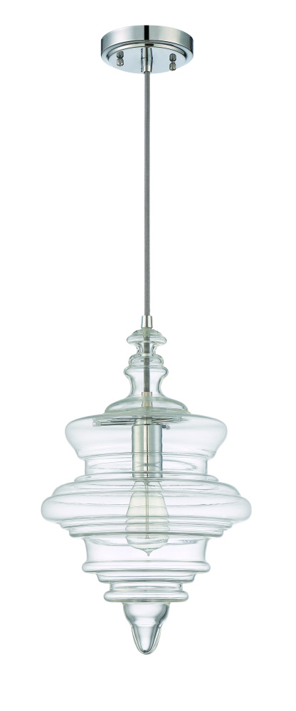 1 Light Mini Pendant with Cord in Chrome