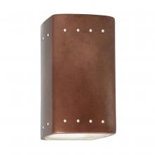 Justice Design Group CER-0925W-ANTC-LED1-1000 - Small Rectangle w/ Perfs - Open Top & Bottom (Outdoor)