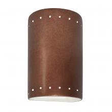 Justice Design Group CER-0995W-ANTC-LED1-1000 - Small Cylinder w/ Perfs - Open Top & Bottom (Outdoor)