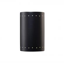 Justice Design Group CER-1290W-CRB-LED1-1000 - Large Cylinder w/ Perfs - Closed Top (Outdoor) - LED