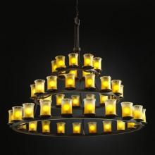 Justice Design Group GLA-8714-16-CLRT-DBRZ - Dakota 45-Light 3-Tier Ring Chandelier