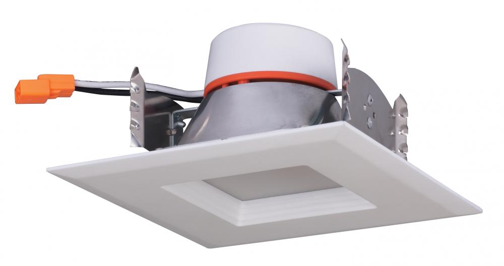 9 watt LED Downlight Retrofit; 4 inch square shape; 2700K; 120 volt