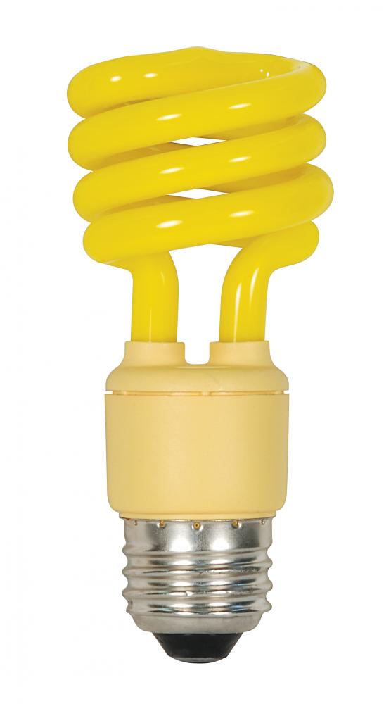 13 Watt; Mini Spiral Compact Fluorescent; Yellow color; Medium base; 120 Volt