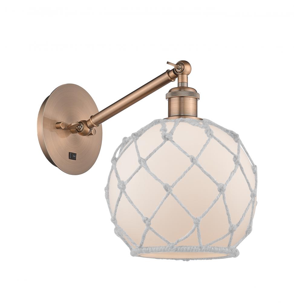 Farmhouse Rope - 1 Light - 8 inch - Antique Copper - Adjustable Sconce