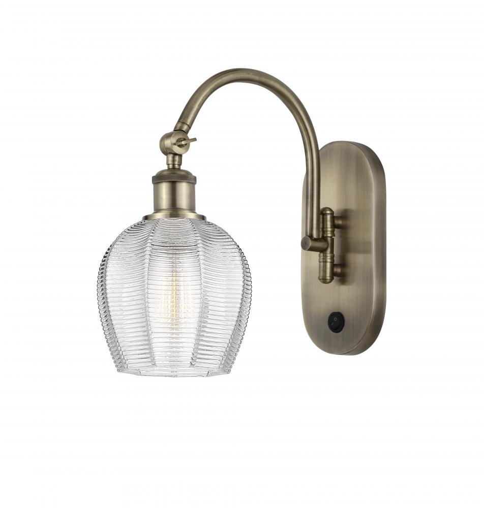 Norfolk - 1 Light - 6 inch - Antique Brass - Adjustable Swing Arm