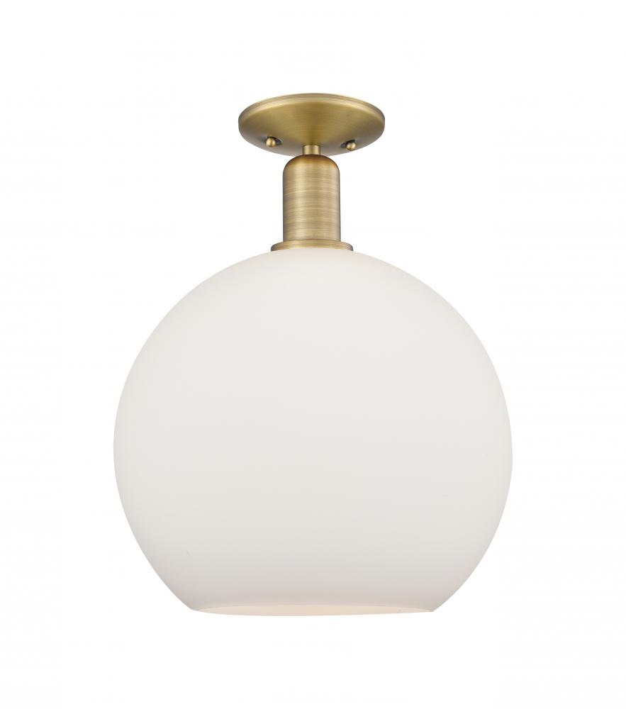 Athens - 1 Light - 12 inch - Brushed Brass - Semi-Flush Mount