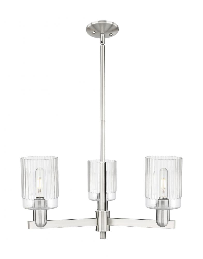 Hadley - 3 Light - 26 inch - Satin Nickel - Stem hung - Flush Mount