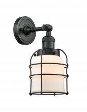 Innovations Lighting 203-BK-G51-CE-LED - Bell Cage - 1 Light - 6 inch - Matte Black - Adjustable Sconce
