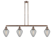 Innovations Lighting 214-AC-G165-LED - Geneseo - 4 Light - 52 inch - Antique Copper - Stem Hung - Island Light