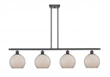 Innovations Lighting 516-4I-BK-G121-8CBK-LED - Farmhouse Chicken Wire - 4 Light - 48 inch - Matte Black - Cord hung - Island Light