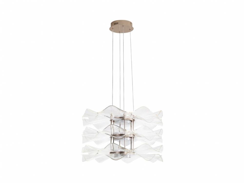 Vetrina LED 3-Light Pendant in Light Gold with Clear Glass Shade
