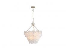Golden 6007-20 AGS-CCG - Cascada 3 Tier - 8 Light Pendant in Aegean Silver with Cirrus Cloud Glass Shade