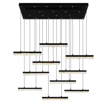 CWI Lighting 1588P48-10-101 - Stagger Integrated LED Black Chandelier