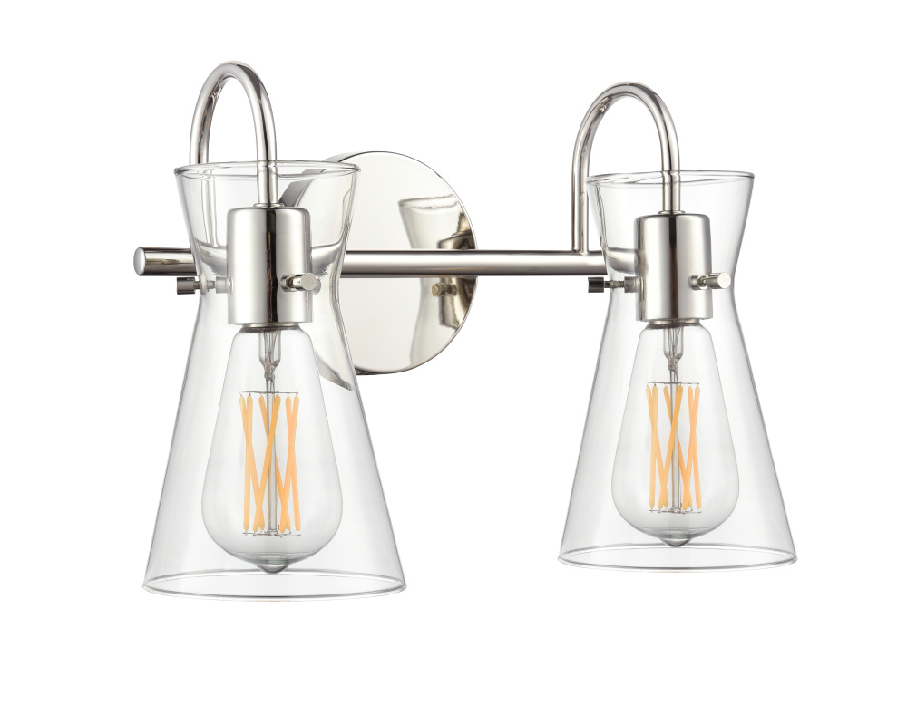 Camellia 13.5" Wide 2-Light Vanity - Polished Nickel