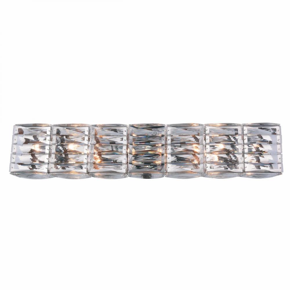 Cuvette 8 light Chrome Vanity Wall Sconce Clear Royal Cut Crystal