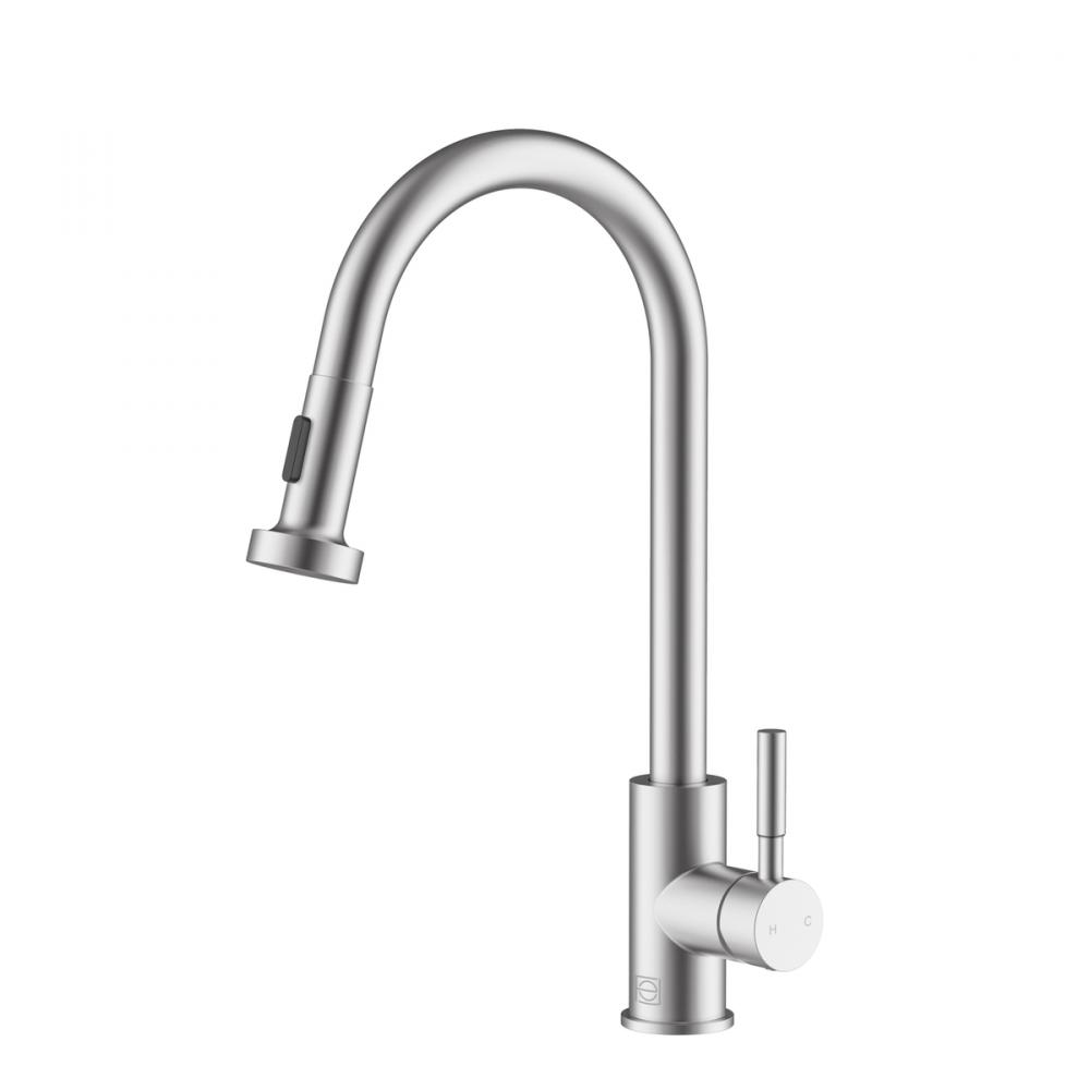 Kitchen Faucet 4 17/64" × 1‘ 4-5/32"  × 10 25/32" brushed nickel