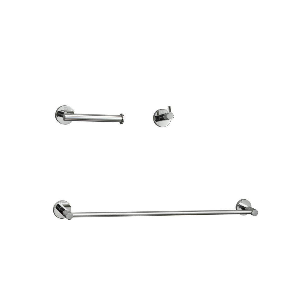 Bathroom hardware set 24"x2.8"+6.2"x3.5"+2.6"x1.6" chrome