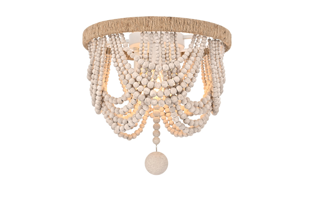 Jolie 12 inch Beaded Flush mount in Antique White