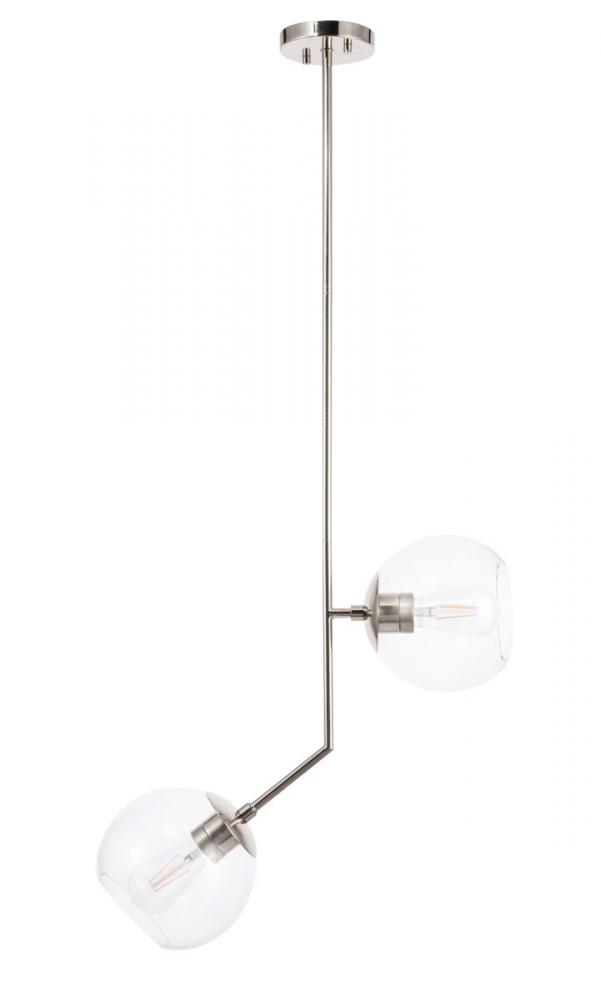 Ryland 2 light Chrome and Clear glass pendant