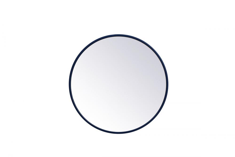 Metal frame round mirror 21 inch in Blue