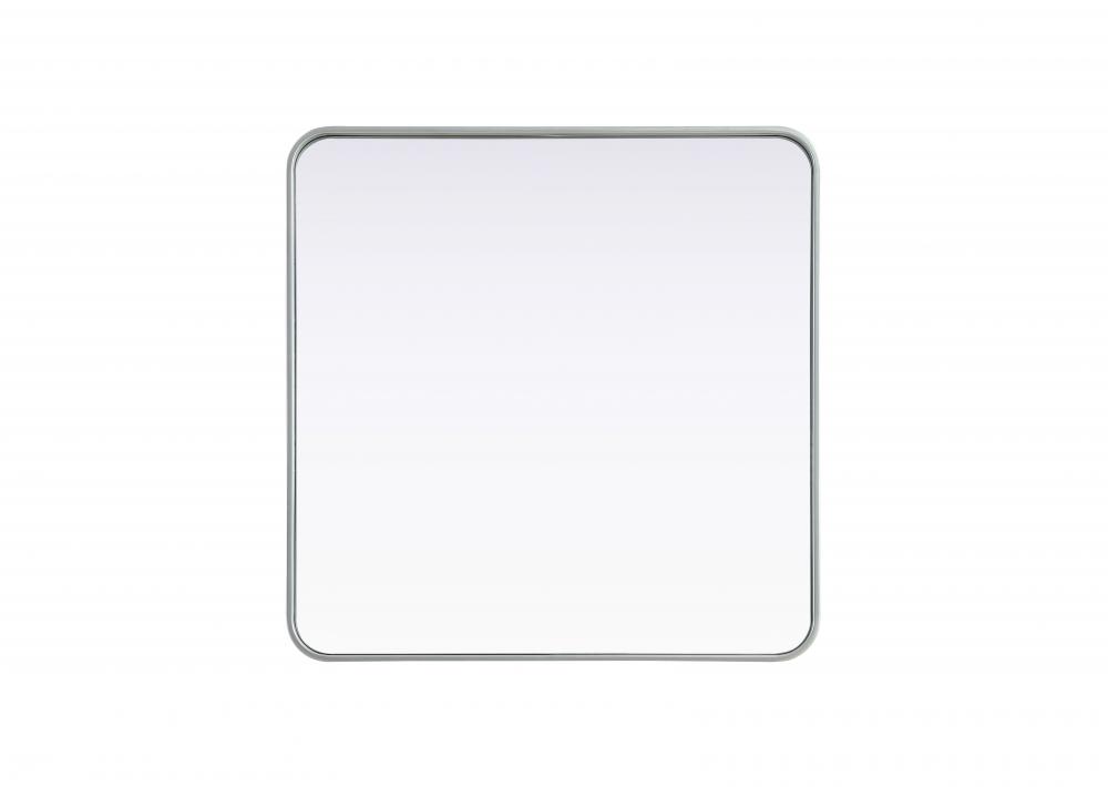 R Corner Square Mirror 30"x30"x2" silver