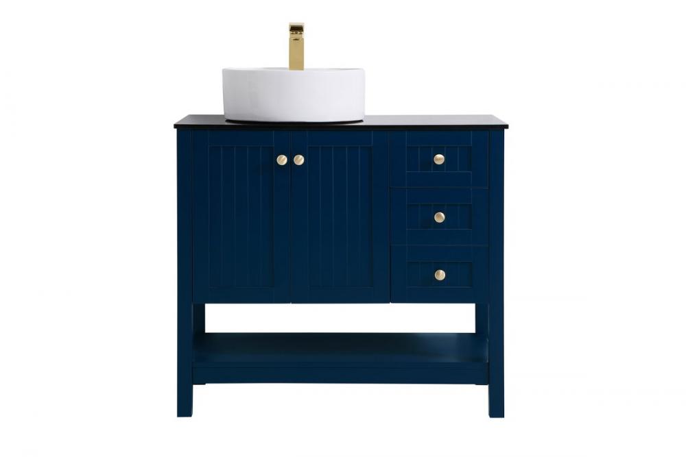 36 inch Vessel Sink Bathroom Vanity in Blue