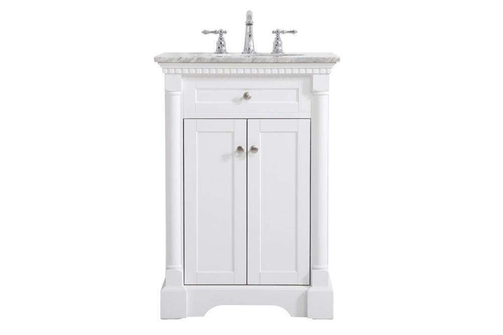 24 inch Single bathroom vanity in White