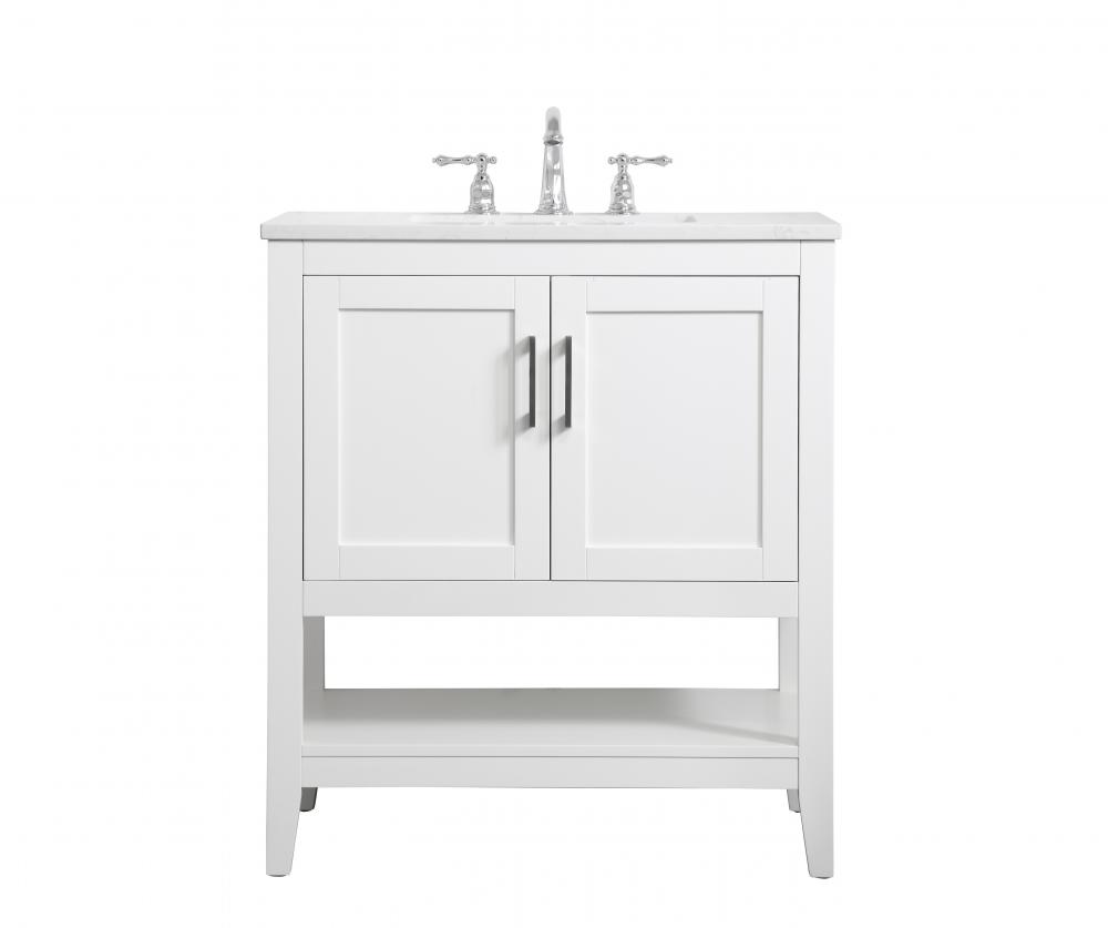 30 Inch Single Bathroom Vanity In White J45ev Timberlake Lighting Of Lynchburg