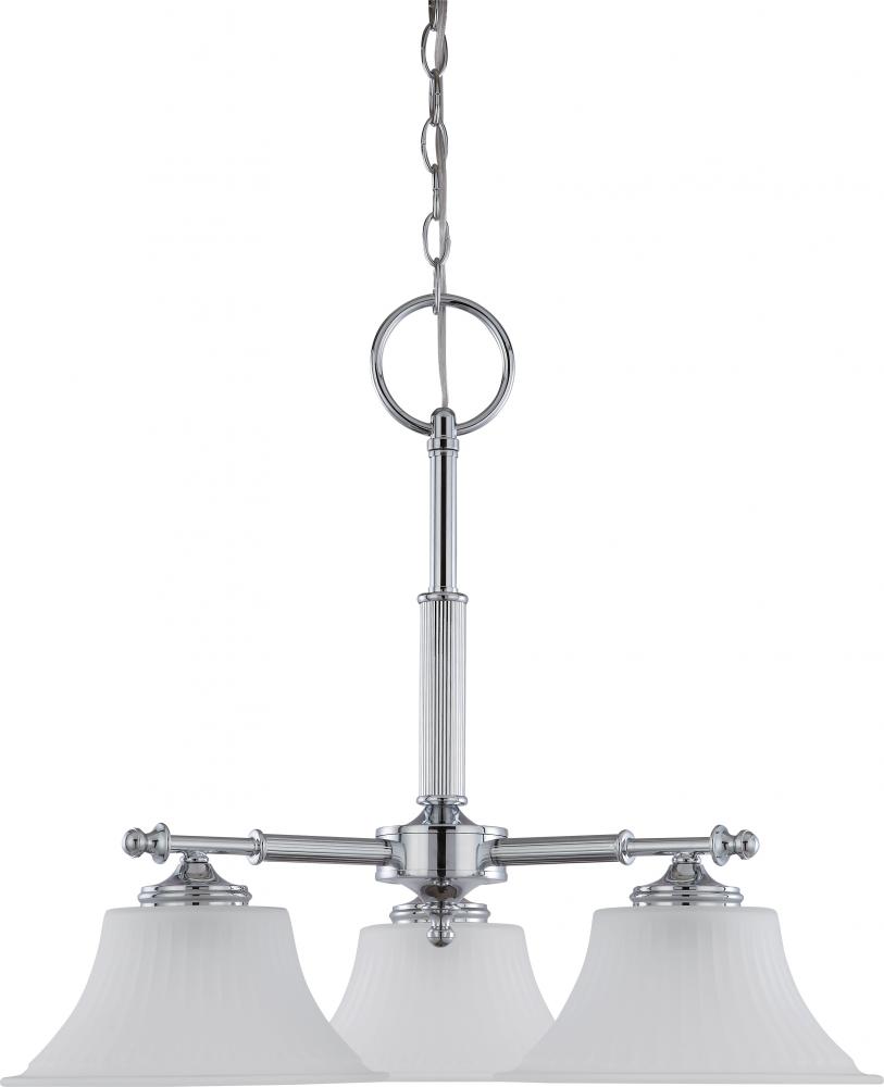 Teller - 3 Light Dinette with Frosted Etched Glass - Polished Chrome Finish