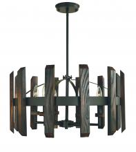 Framburg 5375 MBLACK - 6-Light Matte Black Modern Farmhouse Dining Chandelier