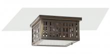 Northeast Lantern 4404W-AB-MED2-CLR - Weave Medium Flush Antique Brass 2 Medium Base Sockets