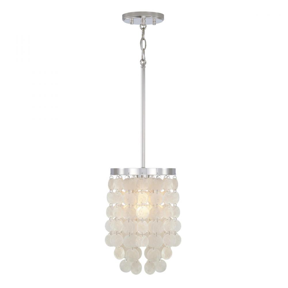 Pendant in Polished Nickel with Capize Shells