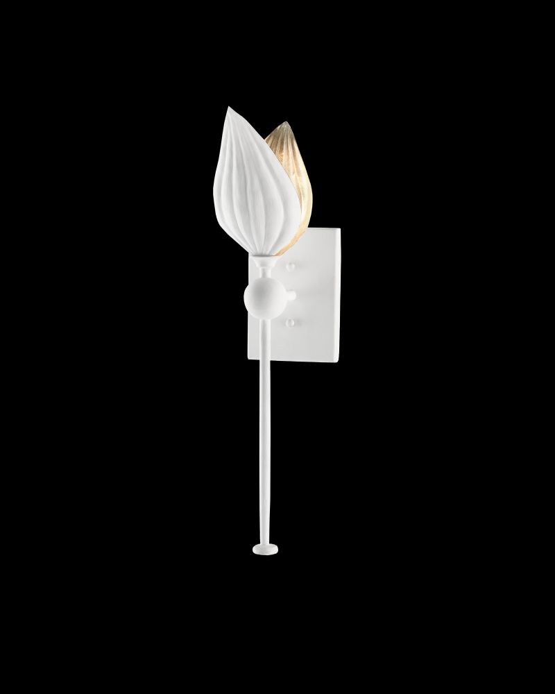 Peace Lily White Wall Sconce